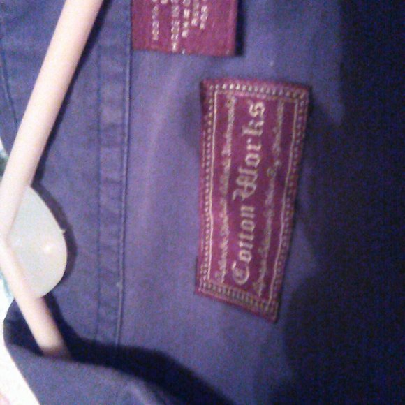 Cotton Works Blue All Cotton S/S Shirt, Two Flap pockets, Large - Picture 2 of 3